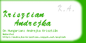krisztian andrejka business card